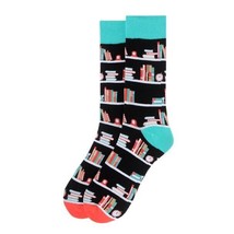 Men&#39;s Book Shelves Book Lovers Socks Dress Sock Gift for Teacher Reading... - £10.94 GBP