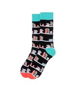 Men&#39;s Book Shelves Book Lovers Socks Dress Sock Gift for Teacher Reading... - £10.96 GBP