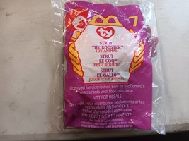 Ty McDonald&#39;s Teenie Beanies Strut The Pink, Red and Yellow Rooster Bird - $10.50