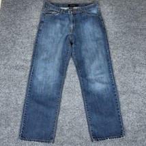 Calvin Klein Jeans 34 (35x30) Blue Straight Leg Pant Mid Rise Denim Casu... - $18.99