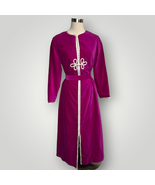 Vintage Dress I. Magnin by Dynasty Magenta Velvet Dress Robe Silk Lined ... - £271.34 GBP
