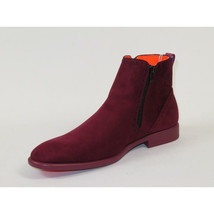 Men's TAYNO Chelsea Chukka Soft Micro Suede Zip up Boot Coupe S Wine image 7