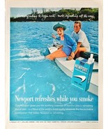 NEWPORT - Ocean - King Size Cigarettes - Canoe - Relaxing 1962 Vintage P... - $10.37