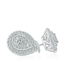 0.90 CT Classic Pear Shaped Diamond Stud Earrings 14k White Gold - $37,847.43 MXN