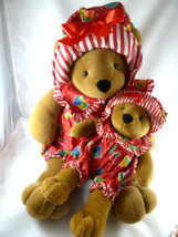 Vtg Russ Berrie Shortcake Teddy Bear W Baby in Strawberry Outfits + hat ... - $29.69