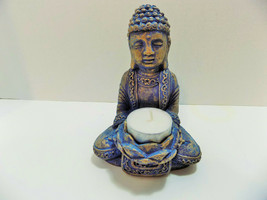 NEW Plaster Zen Buddha Sculptures Figurines Spiritual Hindu Tea Candle H... - $12.19