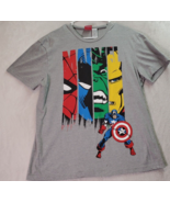 Marvel Sleepwear Tee Shirt Youth Large Gray Graphic Print Short Sleeve C... - $439.16 MXN