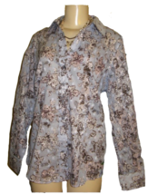 Women&#39;s business Work Cotton Floral shaped shirt Coldwater Creek PLUS 1X 2X $75 - £39.95 GBP