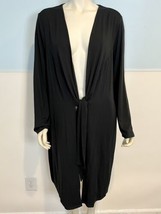J.Jill Black Long Sleeve Long Tie Close Knit Cardigan Size 2X NWT - £67.33 GBP