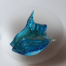 VTG Light Blue Hand Blown Italian Art Glass Fish Vase Large Vintage RARE - £71.46 GBP