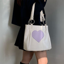 Xiuya Harajuku Kawaii Shoulder Bag Women Japanese Cute Heart Lolita Tote Bag Lad - £39.76 GBP