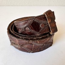 Vintage JUSTIN Mens Brown Belt 42 L Crocodile Genuine Exotic Leather Western - $94.05