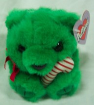 Puffkins Holiday Jingles Green Bear W/ Candy Cane 4&quot; Plush Stuffed Animal New - £11.73 GBP