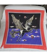 VTG 1980s Pegasus Flying Winged Horse in Space 22x21 Bandana Made in USA - $20.10 CAD
