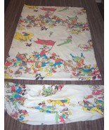 VINTAGE WALT DISNEY MICKEY MOUSE CLUB TWIN SIZE SHEET SET Peter Pan Bamb... - £77.90 GBP