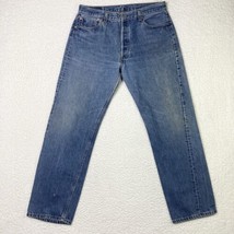 Vintage Levis 501 Jeans Mens Button Fly Straight Leg Cotton Denim Pants 35x30 - £21.91 GBP