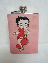 Betty Boop Red Dress Leggy Pose Stainless Steel 8oz. Hip Flask FC1B6 - £7.94 GBP