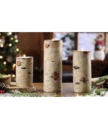 Birch Design Tealight Candle Holders Set of 3 Wood Look  Rustic 3 Heights - £30.36 GBP
