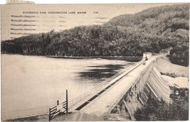 Ripogenus Dam, Chesuncook Lake, Maine, vintage postcard 1944 - £11.12 GBP