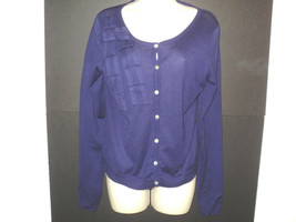 New Vivienne Tam Cardigan Sweater Size M Purple Lightweight 100% Cotton - £18.91 GBP
