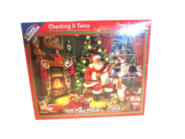 White Mountain 486 Checking It Twice Santa Claus 1000 Larger pcs New  LotP - $184.92 MXN