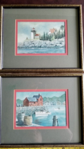 Curtis Island Lighthouse and Rockport Harbor 16x13&quot;  Framed Art Prints Set of 2 - $29.98