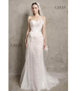 Unique Mermaid Corset Sleeveless Bridal Dress with Pretty Floral Lace an... - $479.00