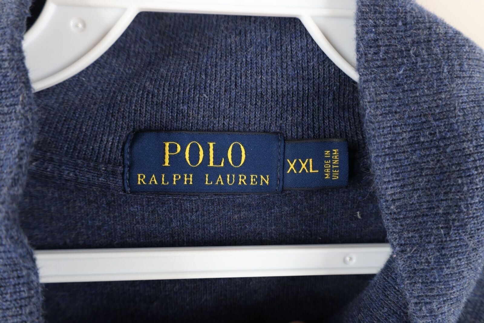 Vintage Ralph Lauren Mens 2XL Faded Cotton Ribbed Knit Half Zip Pullover Sweater Item image 4