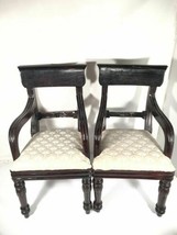 Salesman Sample Vintage Pair Matching Wood Carved Armchairs Doll Display Seats - £147.05 GBP