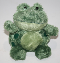 Green Plush Toad Frog Soft Toy Felt Spots Mini 4&quot; Sits Beanbag Stuffed Animal - £14.92 GBP