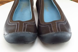 Clarks Springers Women Sz 7.5 M Brown Flat Leather Shoes - £13.10 GBP