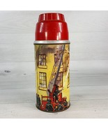 Vintage 1950&#39;s Holtemp Metal Thermos Polly Redtop Firefighter Fire Man T... - £74.90 GBP