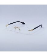 GUCCI GG1221O 001 Gold/Black 56mm Eyeglasses New Authentic - $451.48 CAD