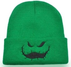 Oogie Boogie Beanie Green Disney Nightmare Before Christmas Hat Knitted Cap Fall - £15.19 GBP