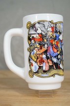 Vintage France Milk Glass Arcopal Brueghel Renaissance Village Dancing Scene Mug - £13.16 GBP