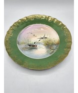 Antique Haviland Limoges Porcelain Plate J. Martin - Geese Ducks Birds 1925 - £26.98 GBP