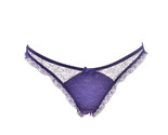 AGENT PROVOCATEUR Womens Thongs Silky Lace Sheer Purple Size AP 2 - $48.40