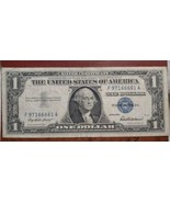 1957 $1 Dollar Bill Fancy Serial Number Silver Certificate Rare Currency - €49,31 EUR