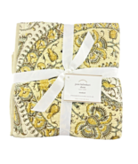 Pottery Barn Pillow Sham Cover Josie Kalimkari Yellow  Cream 20&quot; x 26&quot; - $74.91 CAD
