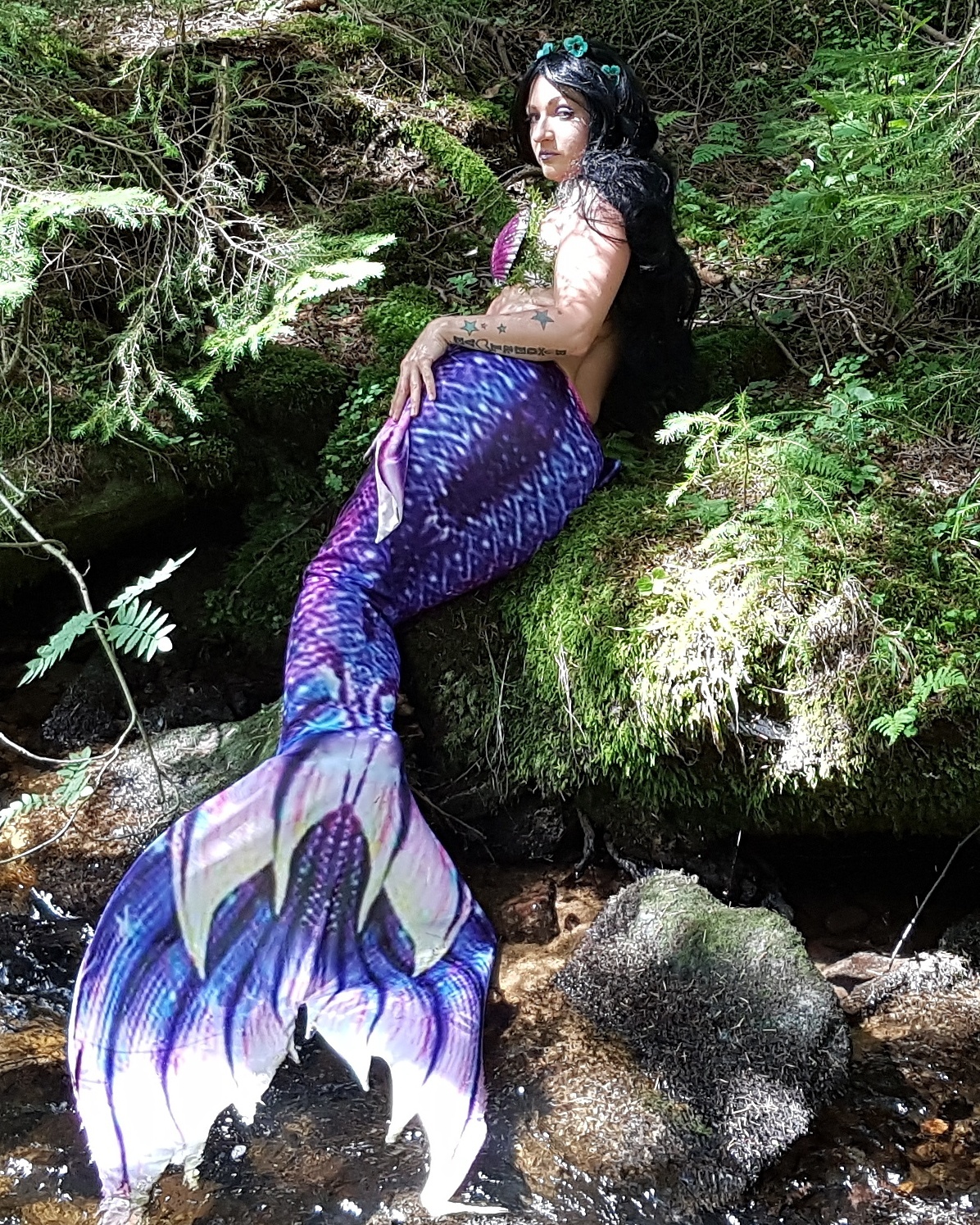 HOT Girls Women Little Mermaid Tails Costume With Monofin Mermaid Beach Clothing
