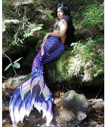 HOT Girls Women Little Mermaid Tails Costume With Monofin Mermaid Beach ... - £78.65 GBP
