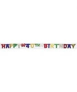 Happy 40th Birthday 6 Foot Jointed Banner 4.25&quot; x 6.17&#39; Paper Party Deco... - £8.80 GBP