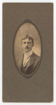 Antique c1880s 3.5X7 in Cabinet Card Hornstrom Handsome Man Mustache Keene, NH - £12.51 GBP