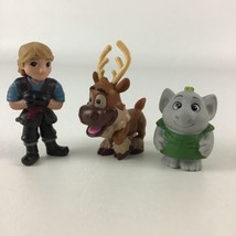 Disney Frozen Deluxe Figures Toppers 3pc Lot Kristoff Sven Rock Troll Toys - £10.05 GBP