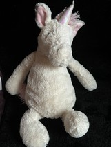Large JellyCat Cream Plush w Pink Man &amp; Tan UNICORN Stuffed Animal – 18 inches h - £8.85 GBP