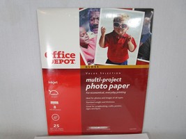 Office Depot Multi Project Inkjet Glossy Photo Paper 8.5” x 11”- 25 Sheets - £10.07 GBP