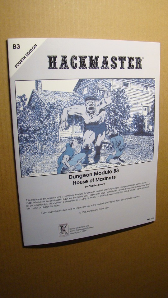 Hackmaster Modules MODULE - B3 - HOUSE OF MADNESS *NM/MT 9.8* DUNGEONS DRAGONS HACKMASTER ...