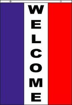 GHP 10Pcs 3&#39;x5&#39; &quot;WELCOME&quot; Polyester Flag Vertical Message Banner w 2 Met... - $39.49