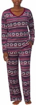 Nautica Women&#39;s 2 Piece Fleece Pajama Sleepwear Set Color: Purple, Size: S - £31.69 GBP