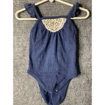 Old Navy Girls Infant Baby Size 6 12 months Blue Sleeveless 1 Piece Bodysuit Lac - £5.20 GBP